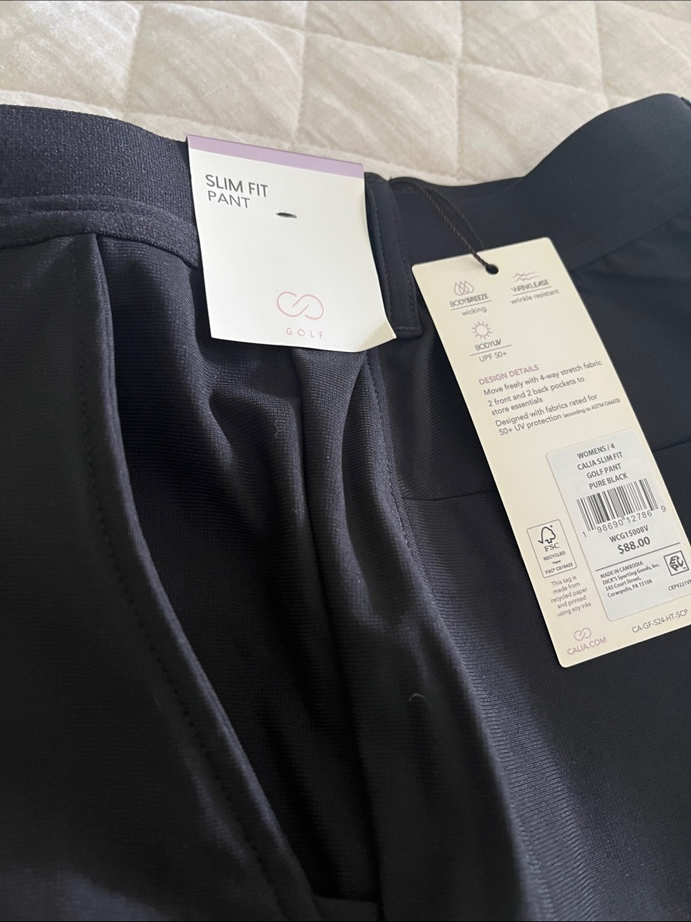 Calia Black Slim Fit Pants - Picture 3 of 6